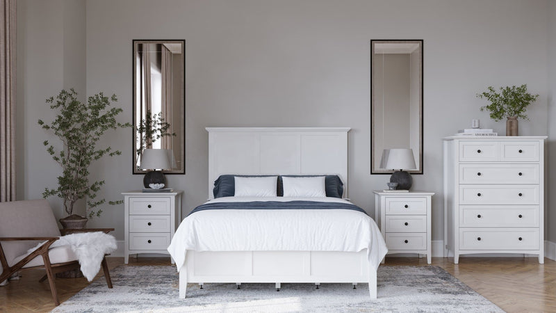 Grace Three Drawer Nightstand in Snowfall White
