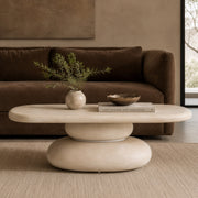 Coates - Modern Beige Fiberform Coffee Table — view 5