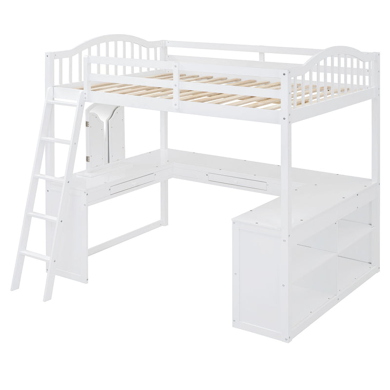 Loft Bed With Drawers, Cabinet, Shelves With Desk - R&R Furniture Gallery (Fountain Valley, CA)