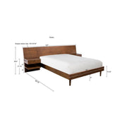 Queen Size Bed With Attached Nightstands And Hidden Storage - Pecan - R&R Furniture Gallery (Fountain Valley, CA)