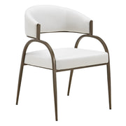 Hudson - Modern Off-White Fabric + Bronze Dining Chair