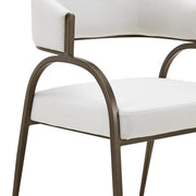Hudson - Modern Off-White Fabric + Bronze Dining Chair — view 2
