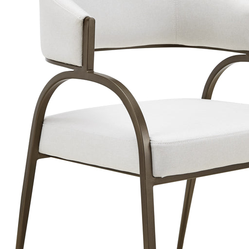 Hudson - Modern Off-White Fabric + Bronze Dining Chair — view 2