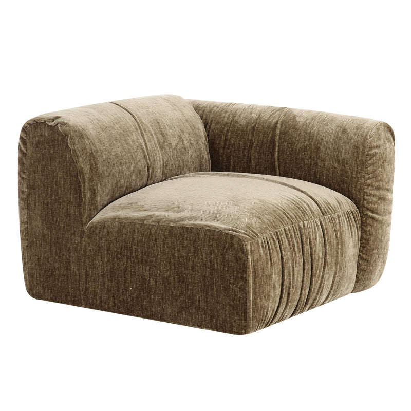 Siegal - Modern Olive Green Fabric Sofa — view 5