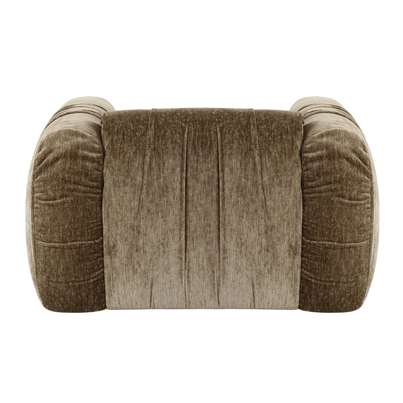 Siegal - Modern Olive Green Fabric Lounge Chair — view 2