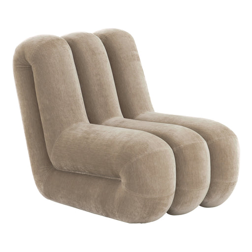 Archie - Modern Taupe Fabric Accent Chair + Ottoman — view 2