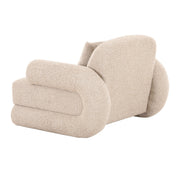 Odette - Modern Beige Fabric + White Burl Accent Chair — view 2