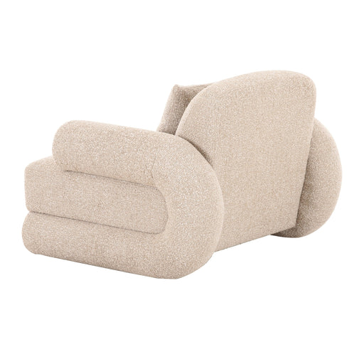 Odette - Modern Beige Fabric + White Burl Accent Chair — view 2