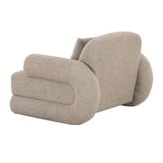 Odette - Modern Beige Fabric + White Burl Accent Chair — view 5