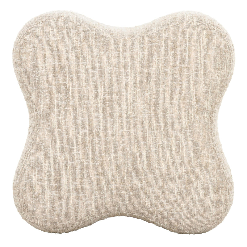 Spiro - Modern Beige Fabric Ottoman — view 2