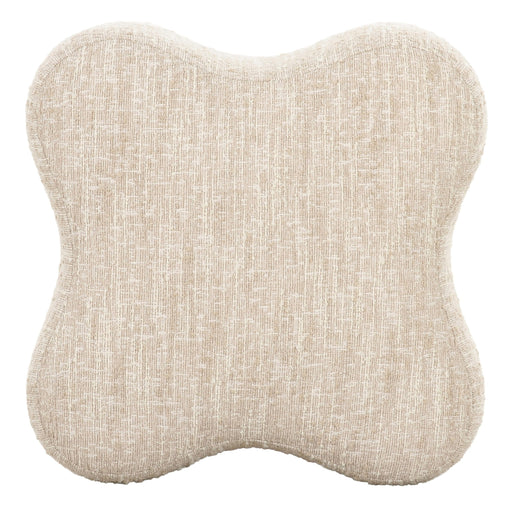 Spiro - Modern Beige Fabric Ottoman — view 2