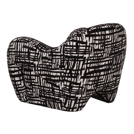 Hurd - Modern Black + Beige Pattern Fabric Accent Chair — view 2