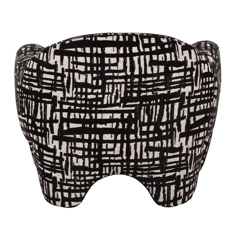 Hurd - Modern Black + Beige Pattern Fabric Accent Chair — view 3