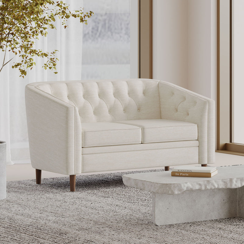 Sophisticated Loveseat With Diamond Stitched Detailing - R&R Furniture Gallery (Fountain Valley, CA)