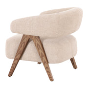 Brock - Mid-Century Modern Beige Fabric + Ash Accent Chair — view 2