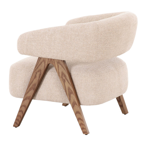 Brock - Mid-Century Modern Beige Fabric + Ash Accent Chair — view 2