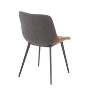 Lumi Source Outlaw industrial two-tone chair set with modern design, featuring black and wood-tone finishes, pair of stylish accent chairs