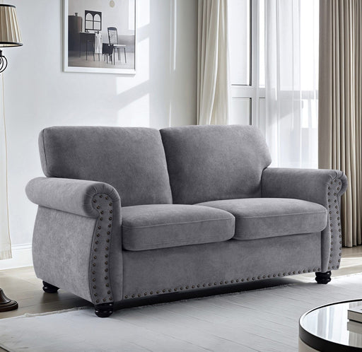 Soft Loveseat, Upholstered 2 Seater Couch, Loose Back Cushions And Turned Legs - R&R Furniture Gallery (Fountain Valley, CA)