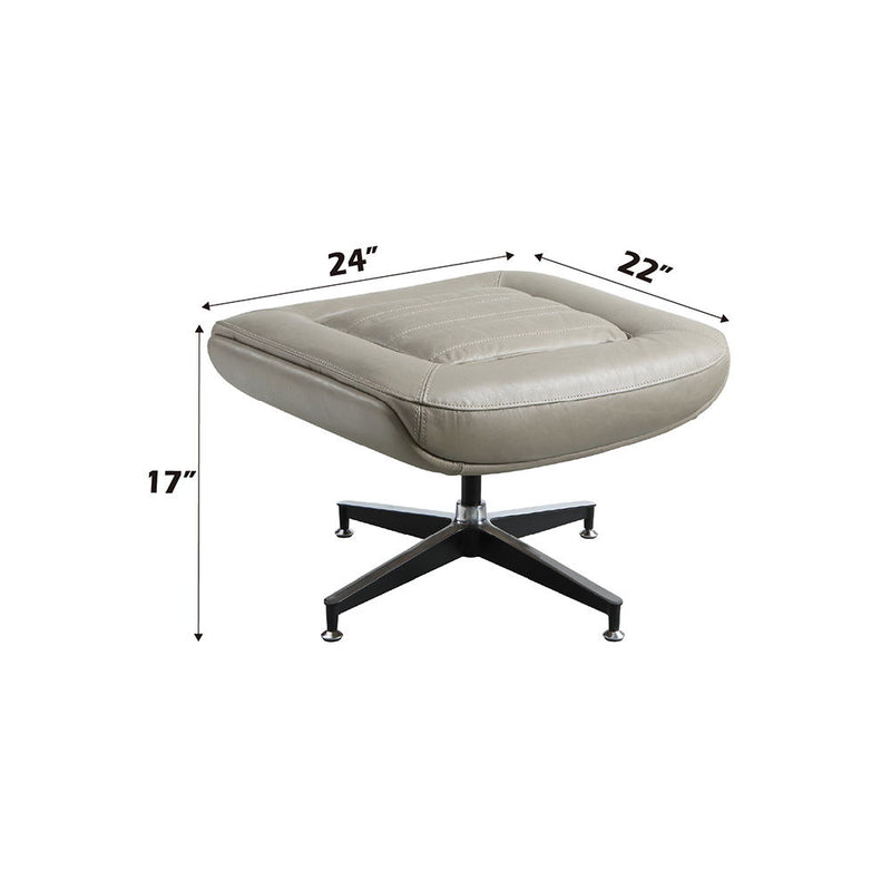 Piran - Ottoman - Twilight Top Grain Leather - R&R Furniture Gallery (Fountain Valley, CA)