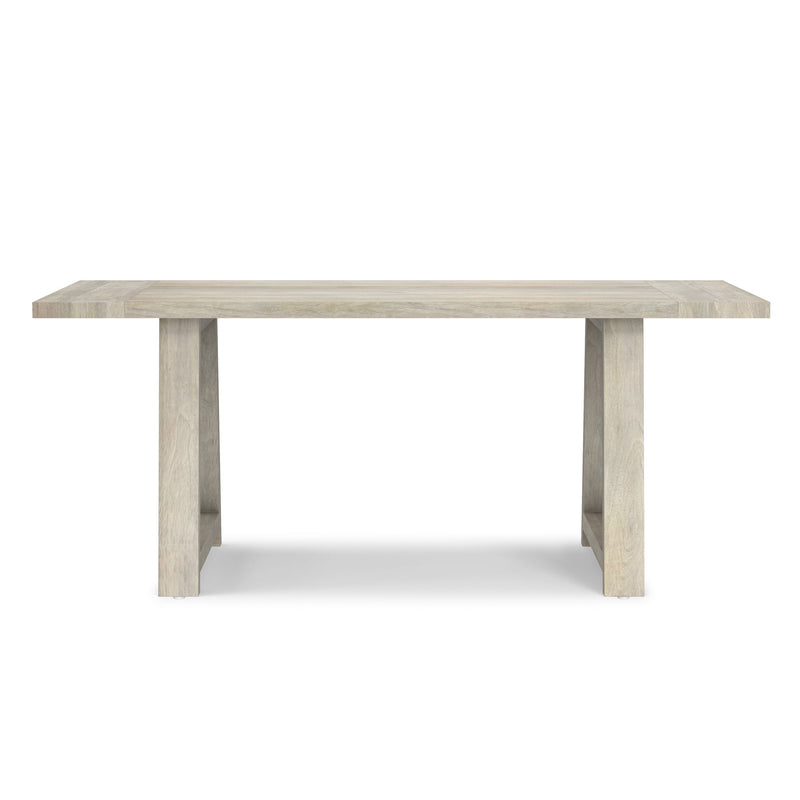 Simpli-Home Whitley dining table with wooden tabletop and sturdy legs, ideal for modern dining rooms.