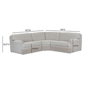 Yvette - 3-Piece Performance Boucle L-Sectional - Warm Gray - R&R Furniture Gallery (Fountain Valley, CA)