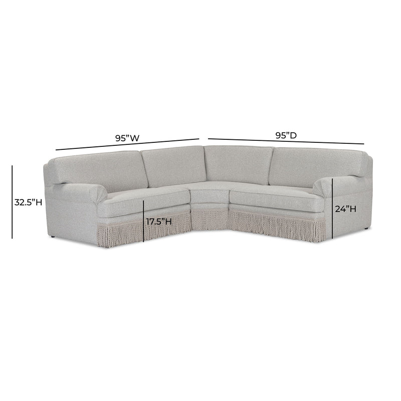 Yvette - 3-Piece Performance Boucle L-Sectional - Warm Gray - R&R Furniture Gallery (Fountain Valley, CA)