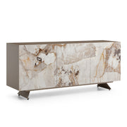 Dunster - Contemporary Beige Ceramic + Metallic Grey Buffet