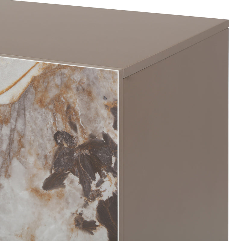 Dunster - Contemporary Beige Ceramic + Metallic Grey Buffet — view 2