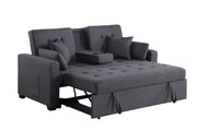 Cody II - Convertible Sleeper Loveseat With Cup Holder, Charging Ports and Pocket - Dark Gray - R&R Furniture Gallery (Fountain Valley, CA)