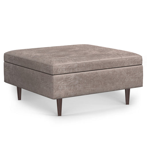 Shay - Large Square Coffee Table Storage Ottoman Mid-Century Style - R&R Furniture Gallery (Fountain Valley, CA)
