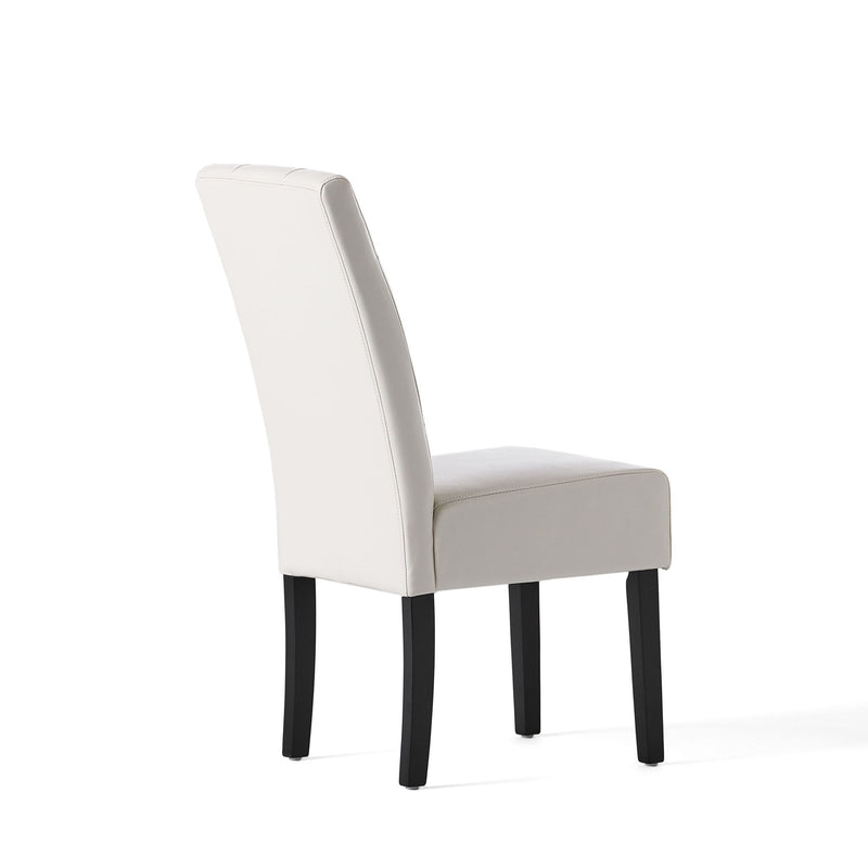 Carter - 5 Tuft Dining Chair With Button Tufted Backrest And Espresso Legs - Ivory - R&R Furniture Gallery (Fountain Valley, CA)