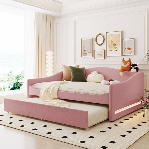 Upholstered Daybed With Light And Trundle - R&R Furniture Gallery (Fountain Valley, CA)