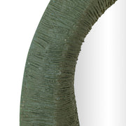 Forest green TOV Furniture Orpheus 22x28 ribbed fiberglass thick wall mirror with a modern design and textured frame.