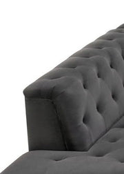 Mary - Tufted Chaise With 1 Accent Pillow - Dark Gray - R&R Furniture Gallery (Fountain Valley, CA)