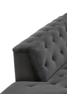Mary - Tufted Chaise With 1 Accent Pillow - Dark Gray - R&R Furniture Gallery (Fountain Valley, CA)