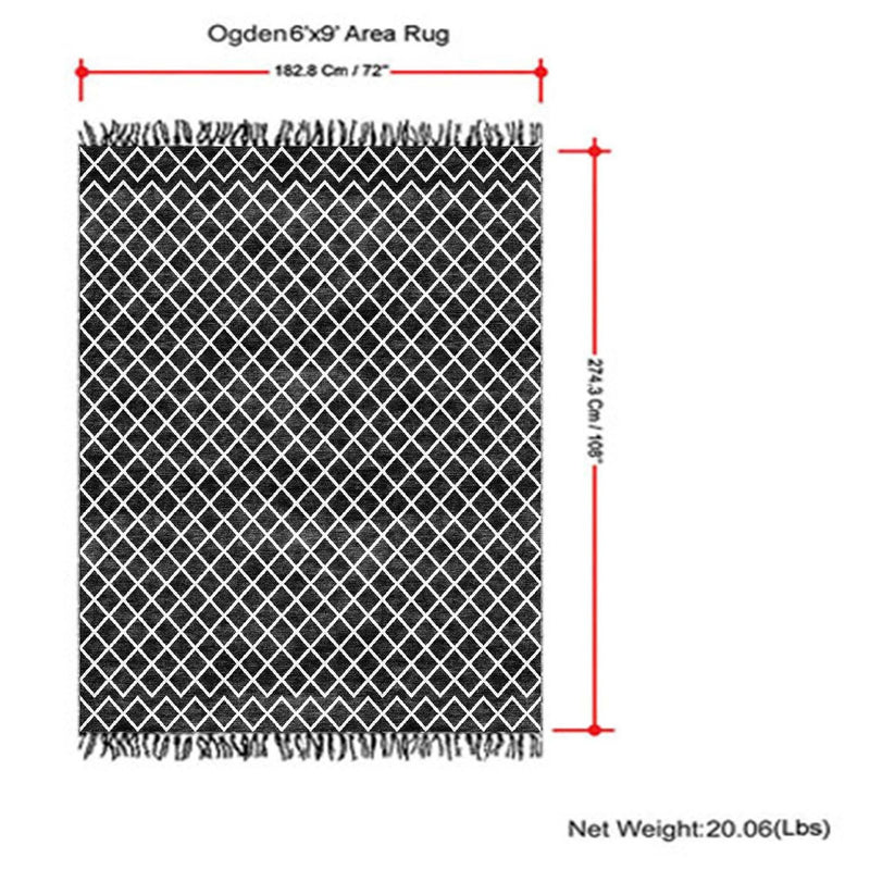 Simpli-Home Ogden 6' x 9' Ivory area rug with a subtle pattern, ideal for living rooms or bedrooms.