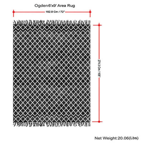 Simpli-Home Ogden 6' x 9' Ivory area rug with a subtle pattern, ideal for living rooms or bedrooms.