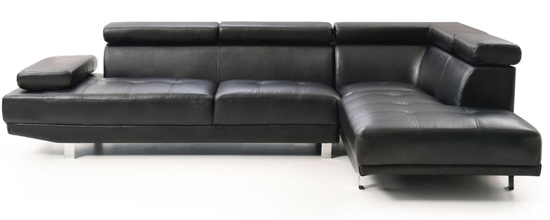 Glory Furniture Riveredge Comfort Sectional sofa with plush cushions and neutral fabric, shown in a modern living room setting.