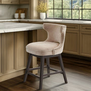 360 Degree Swivel Counter Stool With Silver Detailing - R&R Furniture Gallery (Fountain Valley, CA)
