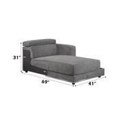 Alwin - Modular Rf Chaise - Dark Gray Fabric - R&R Furniture Gallery (Fountain Valley, CA)