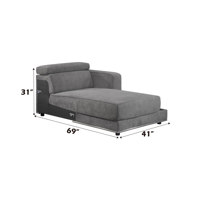 Alwin - Modular Rf Chaise - Dark Gray Fabric - R&R Furniture Gallery (Fountain Valley, CA)
