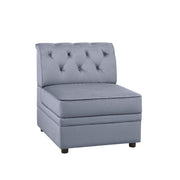 Bois II - Modular Armless Chair - Gray Velvet - R&R Furniture Gallery (Fountain Valley, CA)