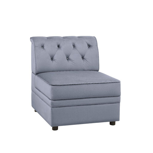 Bois II - Modular Armless Chair - Gray Velvet - R&R Furniture Gallery (Fountain Valley, CA)
