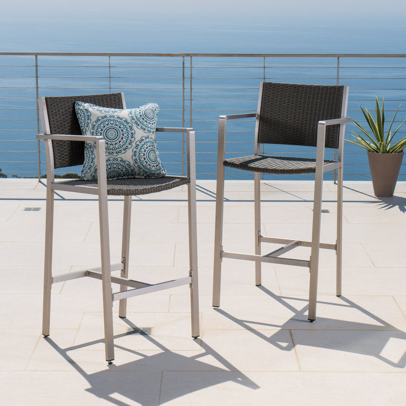 Outdoor Rust Proof Aluminum Barstools (Set of 2) - R&R Furniture Gallery (Fountain Valley, CA)