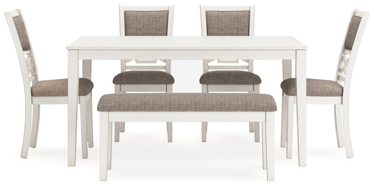 Erinberg - Dining Room Table Set (Set of 6) - Antique White - R&R Furniture Gallery (Fountain Valley, CA)