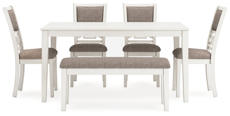 Erinberg - Dining Room Table Set (Set of 6) - Antique White - R&R Furniture Gallery (Fountain Valley, CA)
