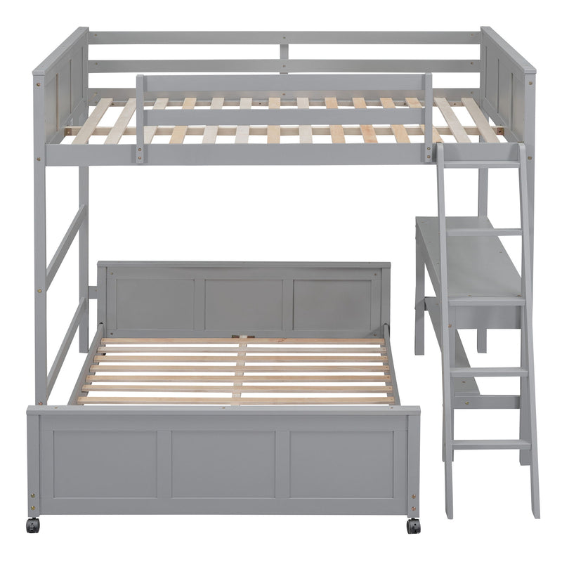 Full Over Full Bunk Bed With Desk - R&R Furniture Gallery (Fountain Valley, CA)