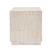 Chic Modern Mgo Cube Side Table With Fluted Design - Antique Brown - R&R Furniture Gallery (Fountain Valley, CA)