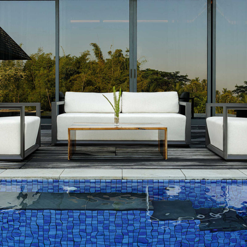 Remsen - Outdoor Sofa - Black / Oyster
