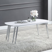 Patina - Coffee Table - White & Chrome - R&R Furniture Gallery (Fountain Valley, CA)